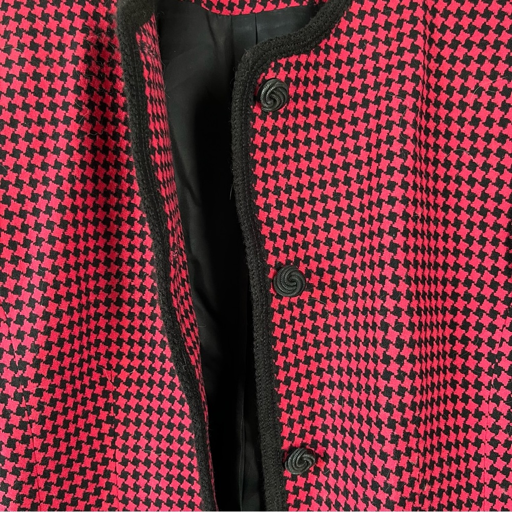 Pendleton Vintage Wool Pink Black Houndstooth Bus… - image 5